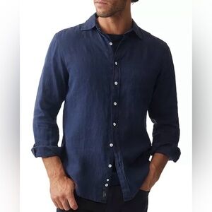 Rodd and Gunn Coromandel Linen Shirt Navy Men’s sz 3XL Italian Fabric